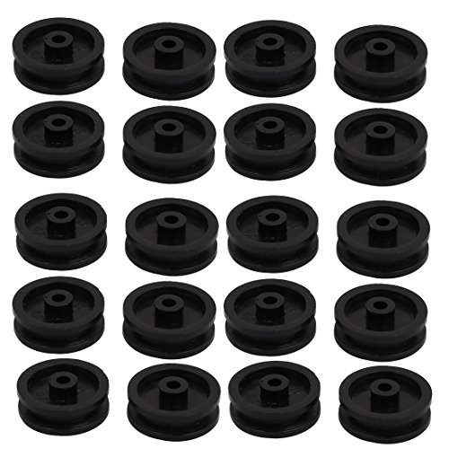 Aexit 20pcs 13mm Electrical equipment Dia Plastic Belt Pulley Black for DIY Toy Model