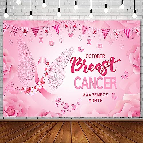 Toile de fond cancer du sein 2,1x1,5m pour stand associatif
