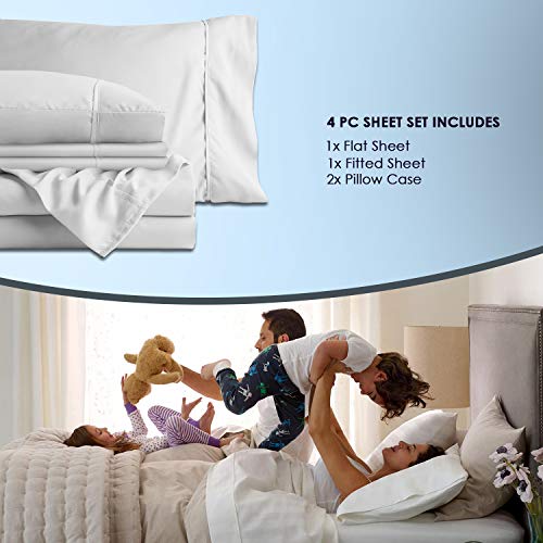 1000 Thread Count Luxury White Queen Sheets, 100% Long Staple Combed Cotton Sheets, Smooth Sateen Queen Hotel Bed Sheets with Deep Pockets fit Upto 15 inch (White 1000 Thread Count Sheets Queen) - Thumbnail 6