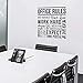 Vinyl Wall Art Decal - Office Rules Give Your Best Work Hard Never Up Think Positive 40