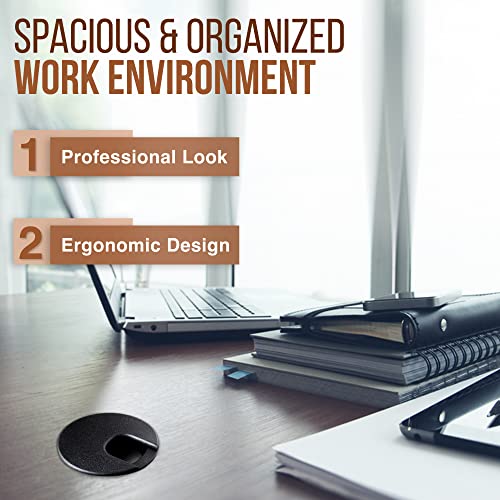 Mahdpro MDGRM001 Desk Grommet 2 Inch (50 Mm) Pack Of 5-Black Abs Plastic Cable Hole Cover To Arrange Wires & Cords Through Computer Table/Countertops thumb #5