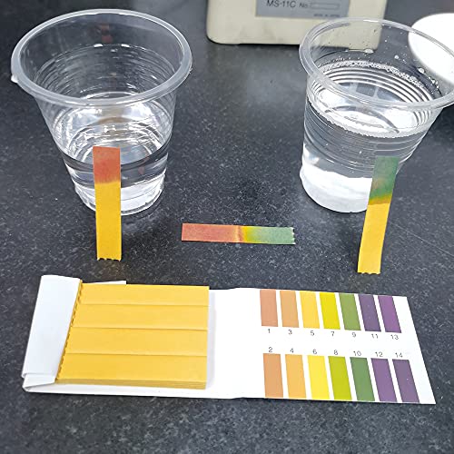 Jimitop pH Test Strips,5 Packs of 400 Strips pH 1-14 Test Paper,for Urine,Saliva,Drinking Water,Pool,Spa,Soap,Fish Tank and Liquids,yellow,2*3 inch