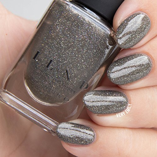 Image of ILNP Alexander - Khaki Olive Green Holographic Nail Polish, Neutral Earth Tone, Chip Resistant Manicure, Non-Toxic Nail Lacquer, Vegan, Cruelty Free, 12ml