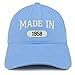 Trendy Apparel Shop Made in 1958 Embroidered 65th Birthday Brushed Cotton Cap - Carolina Blue