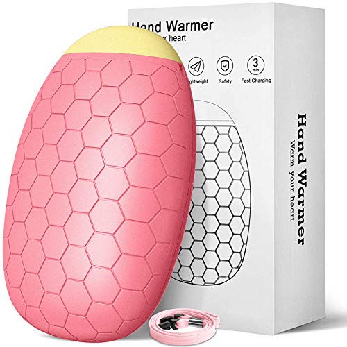 T98 Wiederverwendbar Handwärmer, Schnelle Heizung Taschenofen mit Flanell Tasche und Lanyard, Handheizung Tragbare Taschenwärmer Ideales Wintergeschenk für Kinder Frauen Mann (Pink) Cover