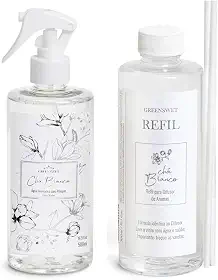Kit Água Aromática 500ml E Refil De Difusor 300ml - Essência Chá Branco - Greenswet