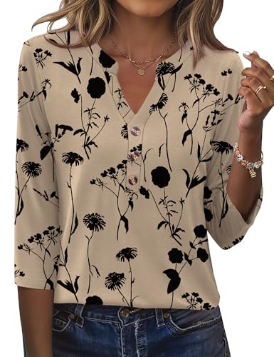 Hauts d'été pour femme respirants avec manches 3/4 ajustables