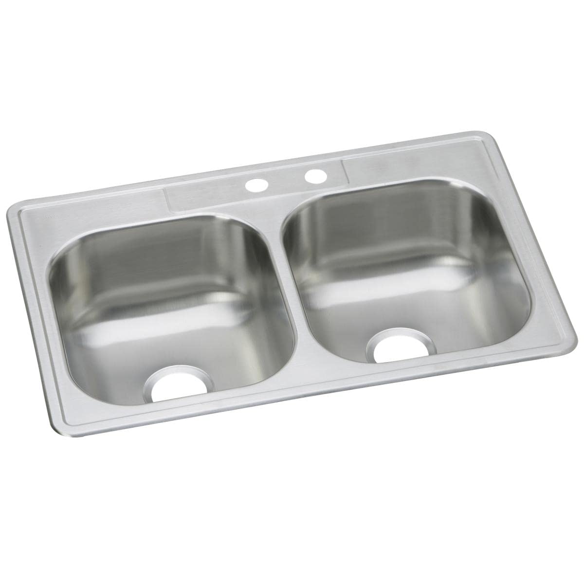 Dayton Stainless Steel 33" x 22" x 8-1/16", MR2-Hole Equal Double Bowl Drop-in Sink