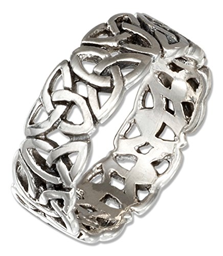 Sterling Silver 925 Celtic Trinity Knot Band Ring (size 10)