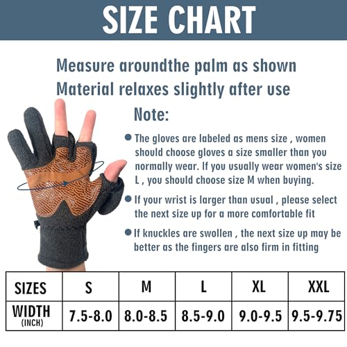 Guantes de pesca invierno convertibles Palmyth de forro polar para running 6
