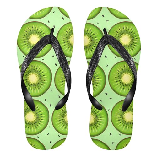 Green Kiwi Fruit Flip Flops for Beach Thong Sandals Anti-slip Lightweight Shower Shoes for Summer Travel Swim