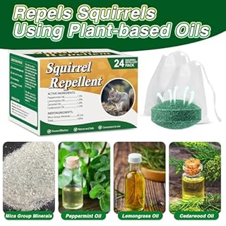 Pblovylu 24 Pack Squirrel Repellent Balls - Peppermint Oil Squirrel Deterrent for Attic & Outdoor, Squirrel Repeller for Car Engines, Garden & Indoor Use