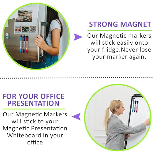 اقلام تحديد مغناطيسية قابلة للمسح الجاف للسبورة البيضاء بـ 12 لونًا برأس دقيق وغطاء ممحاة، أقل رائحة اقلام تحديد جافة للسبورة البيضاء برأس دقيق للاطفال والمعلمين، للمنزل والمكتب والمدرسة