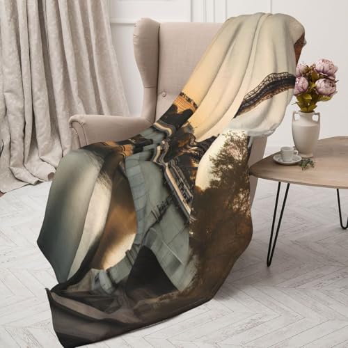 Couverture Tour Eiffel chaude légère et durable pour grand lit et canapé - 5