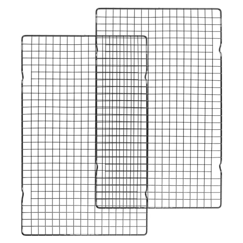 Winhonw Cooling Racks For Cooking, Baking And Grilling, 16 * 10Inch Grid Thick Wire Cooling Rack, Easy To Clean Safety,2Pcs cover