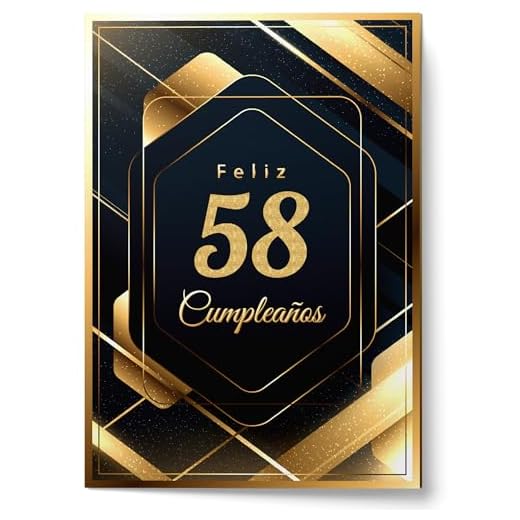 Cheerset Postal de Feliz Cumpleaños para Hombre o Mujer - Grande A4 21x30 cm con Mucho Espacio para Escribir - Incluye sobre (58 Años)
