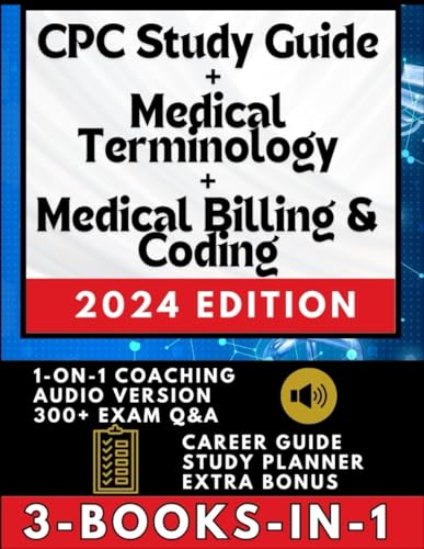 Independently Published Carlson, Sean D. Cpc Study Guide + Medical Billing & Coding + Medical Terminology (3-Books-In-1): The All-In-One Medical Coding Solution With 1-On-1 Support cover