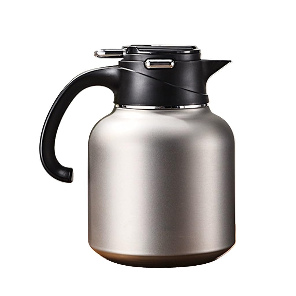 Théière thermique 1,8L en inox et céramique double paroi sous vide