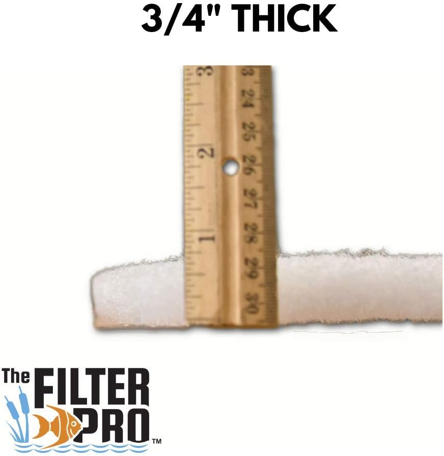 White Floss Filter Media, 3/4" Thick, 36" x 120" Roll, Perfect for Aquariums, Ponds or Water Gardens, Made in USA