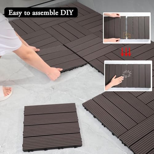 Dalles de sol emboîtables extérieur et intérieur pour terrasse - 7