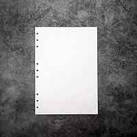 A5 Refill Paper & 6-Hole Loose Leaves For 8.5 Inch Round Ring Binder - White Cover Set
