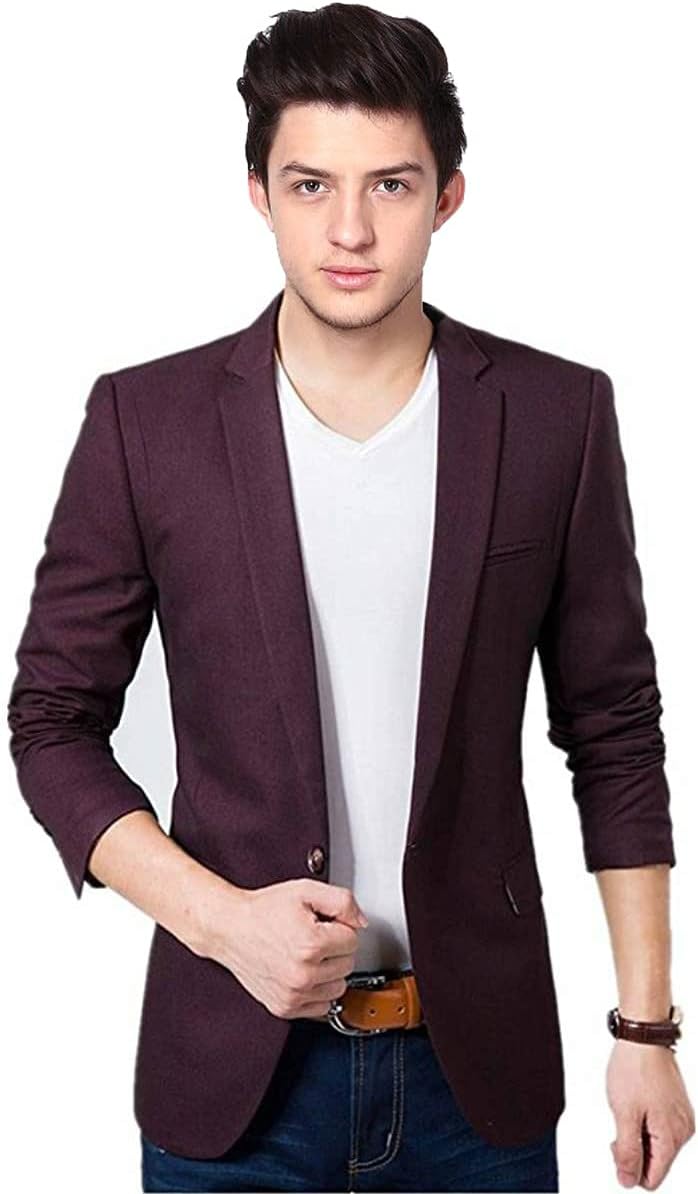 BREGEOMen's Slim Fit Single Breasted Blazer