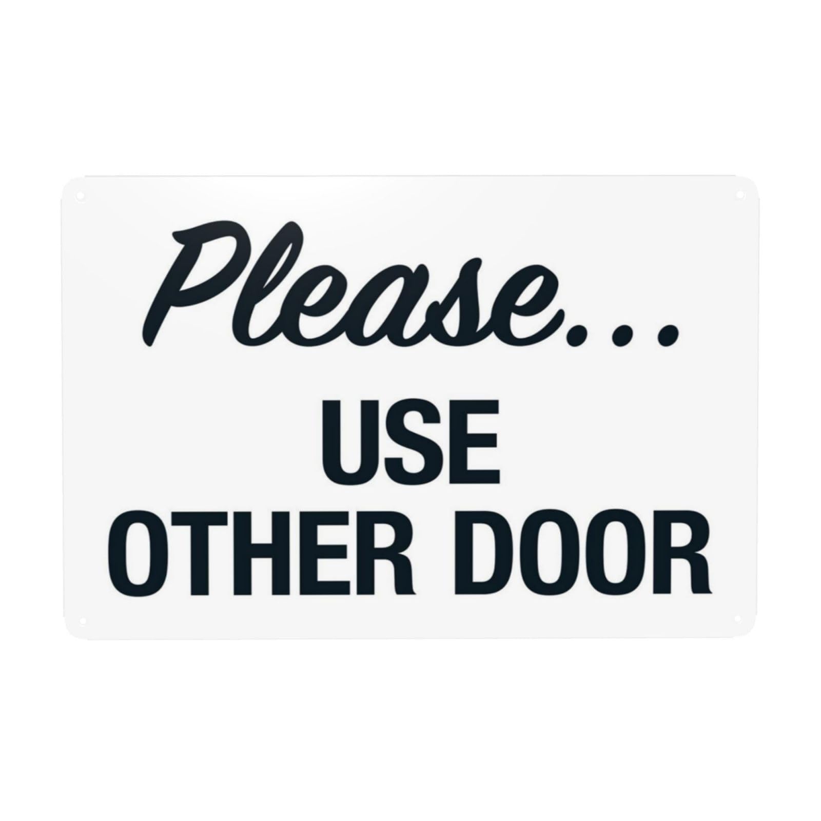 Retro Metal Tin Sign, Please Use Alternative Door Notice Sign, Retro Public Area Reminder Wall Decor, 12x8 Inch