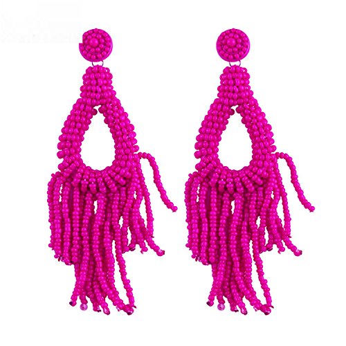 Dangle Earrings Woman Faceted Beads Handmade Big Drop Earring Long Tassel Pendants Jewelry