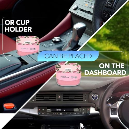 Image of Pink Rose Air Freshener | Long-Lasting Fragrance for Car, Washroom, Room, Home & Office | Odor Eliminator Gel for Fresh, Pleasant, Invigorating Aroma (90 gm.)