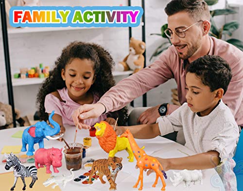 Yileqi Safari Animal Painting Kit For Kids Crafts And Arts Set, Jumbo Jungle Animal Toy Art And Crafts For Boys Girls Age 4 5 6 7 8 Years Old, Diy Art Supplies Paint For Kid Activities Birthday Gift #TOP5