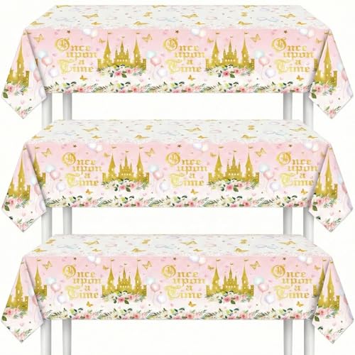 GAHO&FUNY 3 Pack Four Ever A Princess Tablecloths 54 x 108 Inch