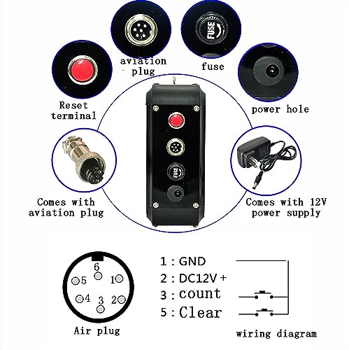 Contador digital infrarrojo LED para cinta transportadora. Pantalla de 4 dígitos. Conteo de hasta 9999. Rango de detección de 120 cm. Ideal para entornos industriales y educativos.