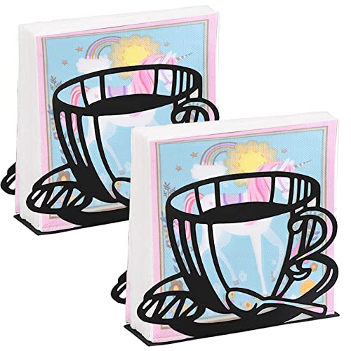 2 Stück Serviettenhalter, schwarze Bauernhaus-Serviettenhalter für Tische, freistehender Taschentuchspender für Abendessen, Küche, Arbeitsplatte, Restaurant, Heimdekoration, Bar-Zubehör Cover