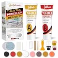 Porcelain Repair Kit, Fiberglass Tub and Tile Repair Kit Quick Repair Bathtub, Ceramic, Toilet, Tray, Resin, Marble Shower Sink, Acrylic Quartz, Fix Cracks Chips and Dents (White, Extra Large)