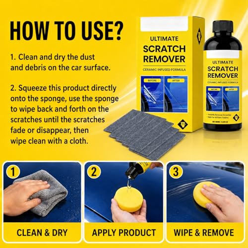 2Set Nanopolix Car Scratch Remover,Nanopolix Scratch Remover,Quick Fix Removal Paste for Deep Scratches,Car Scratchs Repair Paste Deep Scratch,All Paint Colors Polishing Kit (10*Nano Cloth 2*Sponge)