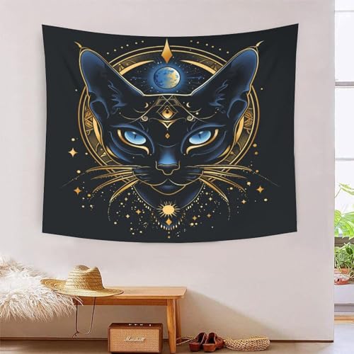 Tapisserie murale chat égyptien pour créer un cocon zen dans sa chambre
