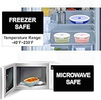 Vista 6 de Juego de recipientes de almacenamiento de alimentos de silicona plegable (Azul)