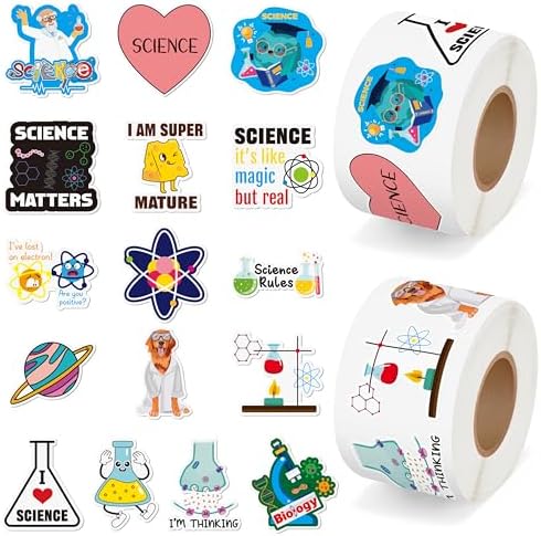 Science Sticker Cubes Amazon.com: 1000Pcs Science Lab Stickers Roll Biology Chemistry Physics ...