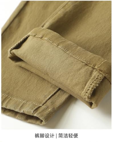 Men Straight Black Jeans Vintage Loose Denim Jeans Pants Khaki 334