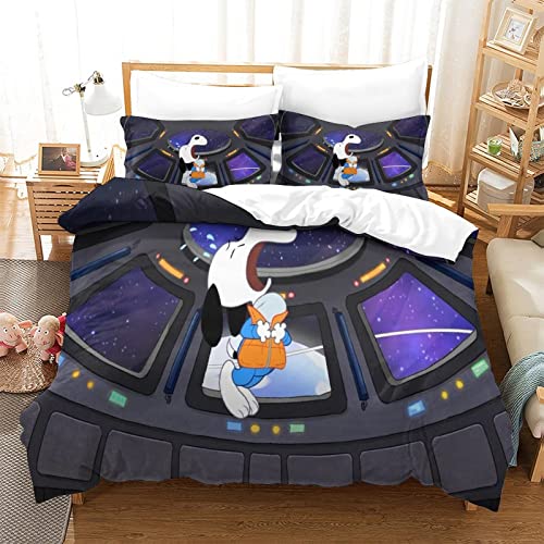Juego de Ropa de Cama 3D Snoopy, edredón de Cachorro Bonito, Funda para niños y niñas, Colcha, decoración de Dormitorio, colección de Ropa de Cama, 3 uds.