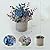 Rosscer Artificial Flowers Kit with Pot, Combination of Fake Silk Burnt Blue Roses and Greenery,Small Plant Potted Decor for Offices,Bookshelf,Bedroom, Living Room,Party,Wedding Decorations…