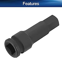 Vista 3 de Bettomshin Broca de impacto hexagonal, llave Allen de 1/2 pulgada, enchufe de impacto hexagonal de 0.669 in, acero Cr-Mo, destornillador hexagonal