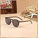 Woodies Walnut Wood Panto Shape Round Classic Black Sunglasses | Dark Polarized Lens | 100% UVA/UVB Ray Protection