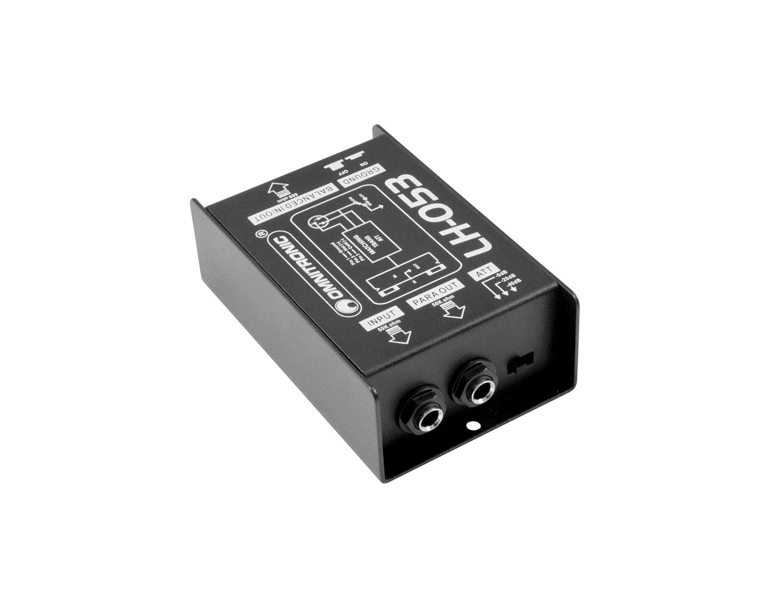 OMNITRONIC LH-053 DI-Box passiv | Passive 1-Kanal-DI-Box, Schwarz
