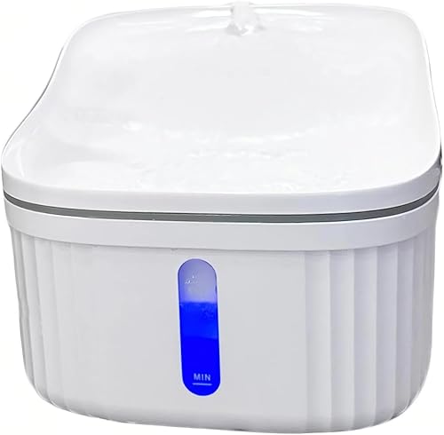Miniatura 9 de Fuente de agua para gatos, fuente automática de agua para mascotas, dispensador de agua para perros con luz LED y ventana de nivel de agua (enchufe