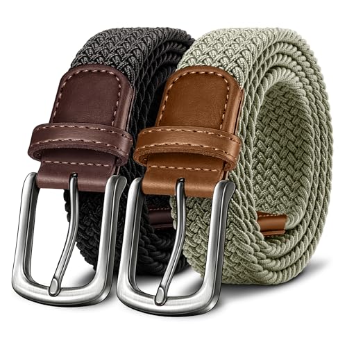 Image of KEMISANT Men's Golf Belt Nulti-pack, Braided Woven Stretch Belt for Gift Men Casual Jeans Sports Work 1 3 /8 inch
