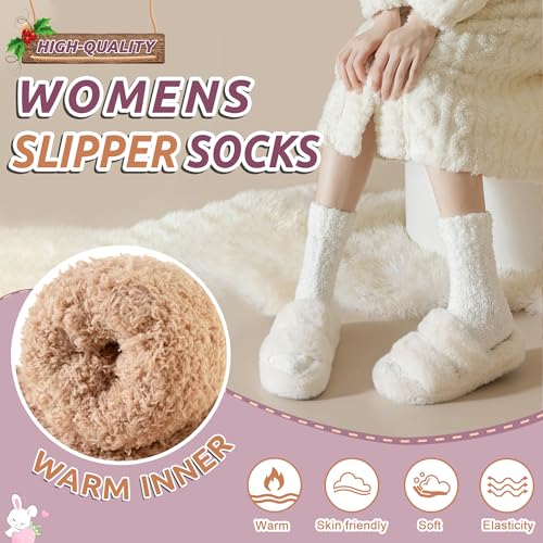 WEVIAS Womens Fuzzy Socks Slipper Fluffy Comfy Cozy Winter Soft Warm Fleece Cabin Plush Sleep Socks3