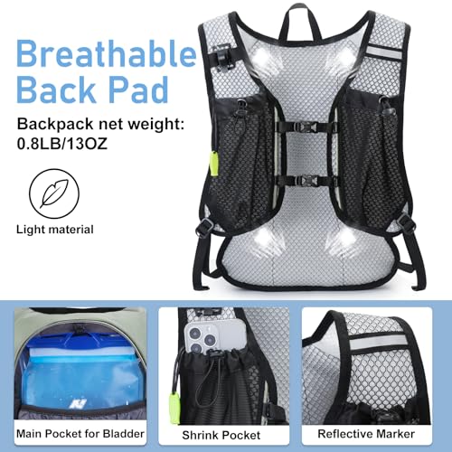 Image of Lightweight Hydration Backpack, Running Backpack with 2L Water Bladder, Hydro Water Daypack for Cycling Hiking Rave for Men Women