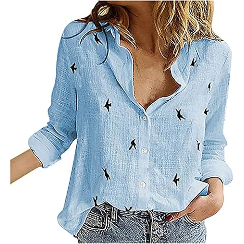 NUSGEAR Camisa Manga Larga Mujer Impresión Elegante Cover