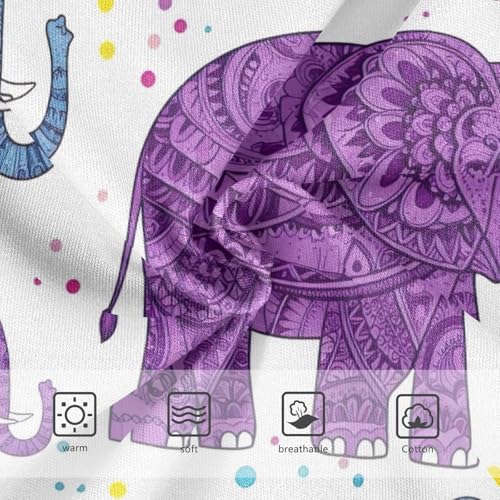 Cute Purple Elephants Purple Blue Toddler Underwear, Cotton Underwear Girls, 2T–8 Years3